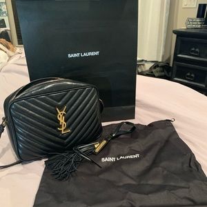 YSL Lou Camera Bag in black quilted leather